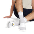 Slide Sandals — Removable Strap White Logo Slides for Men