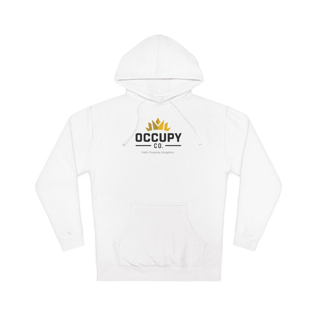 Occupy Co. Logo Hoodie — Minimal White Pullover