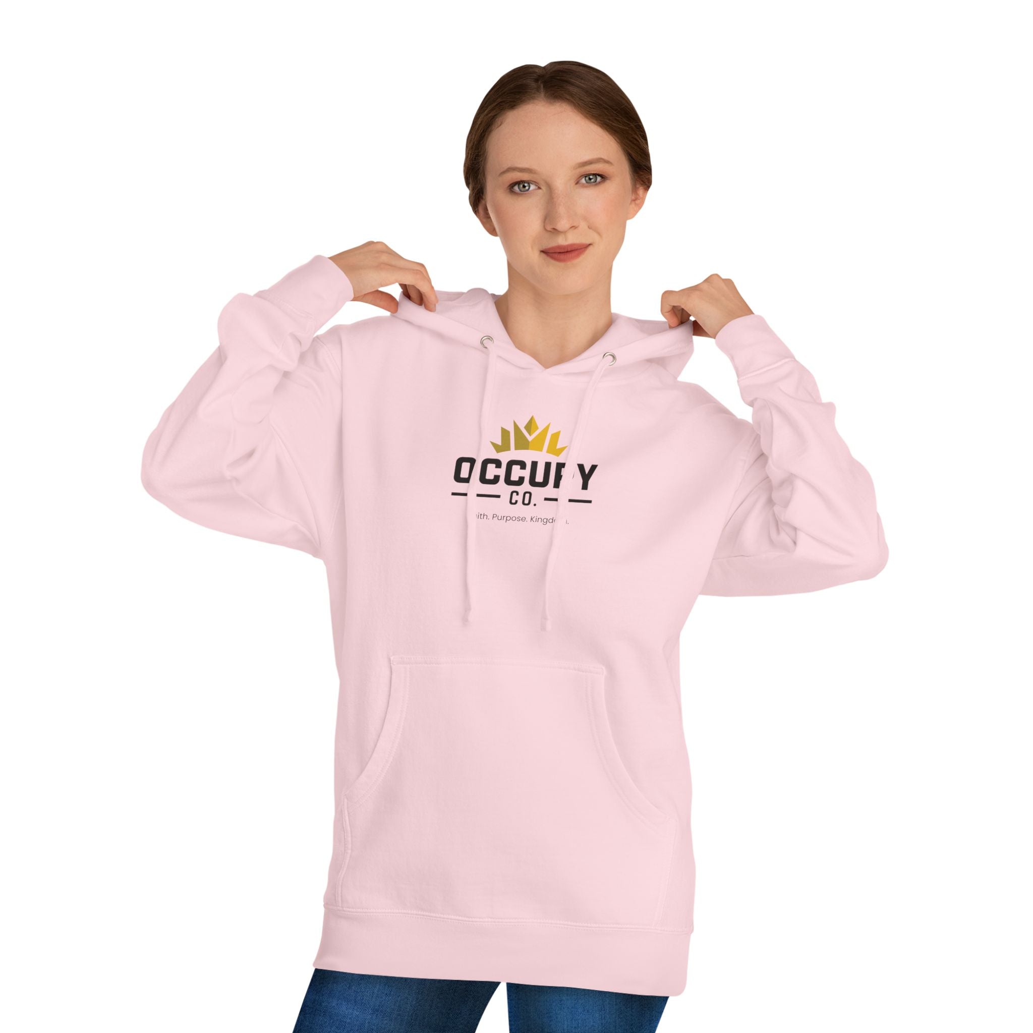Occupy Co. Logo Hoodie — Minimal White Pullover