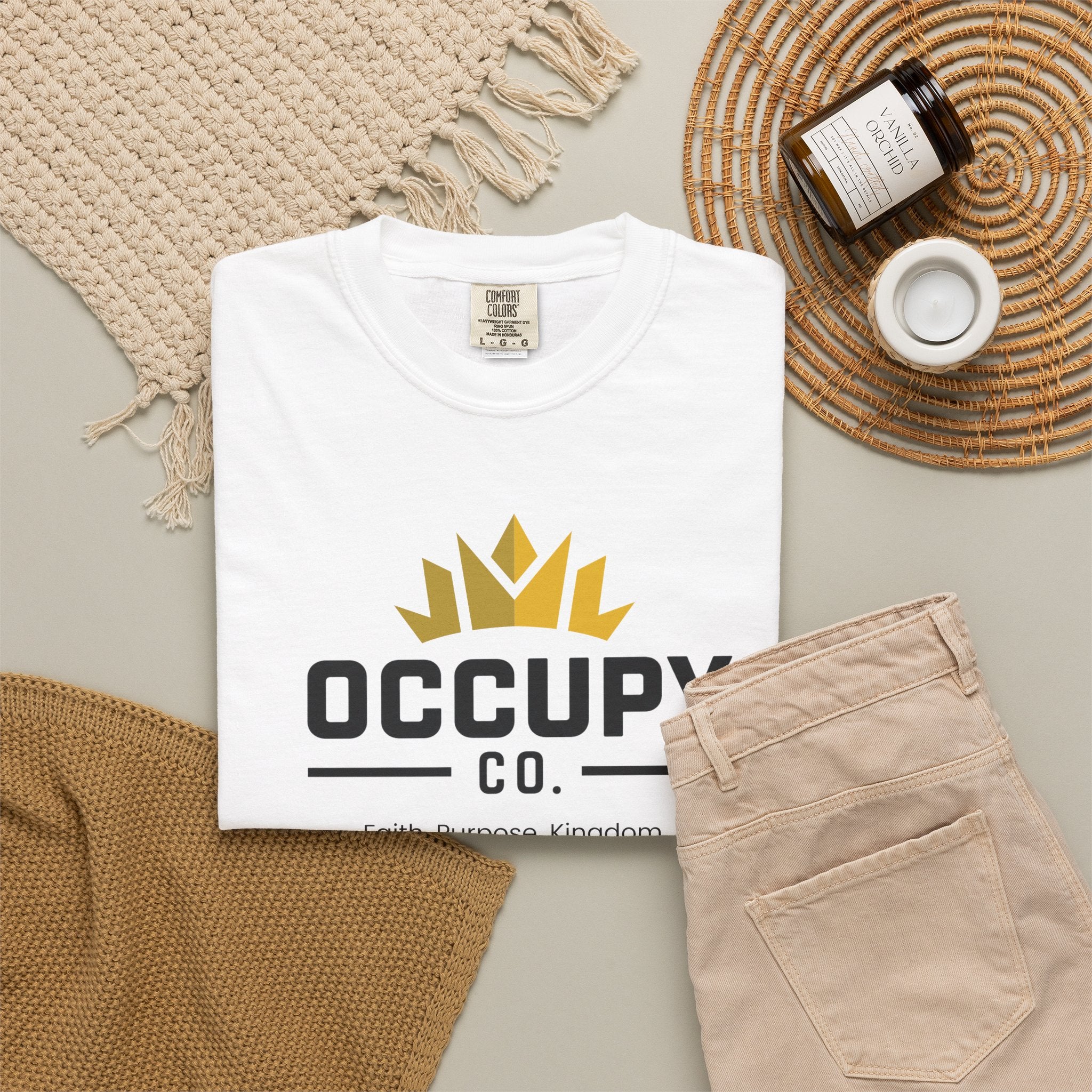 Occupy Co. Crown Logo T-Shirt — Faith. Purpose. Kingdom. Casual Graphic Tee