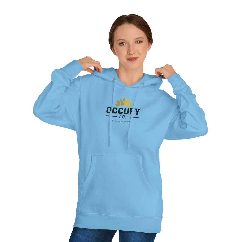 Occupy Co. Logo Hoodie — Minimal White Pullover