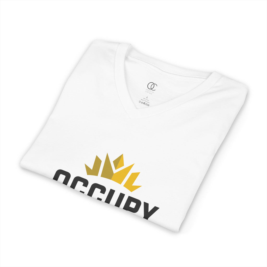 Occupy Co. Logo V-Neck T-Shirt — Minimalist Branding Tee