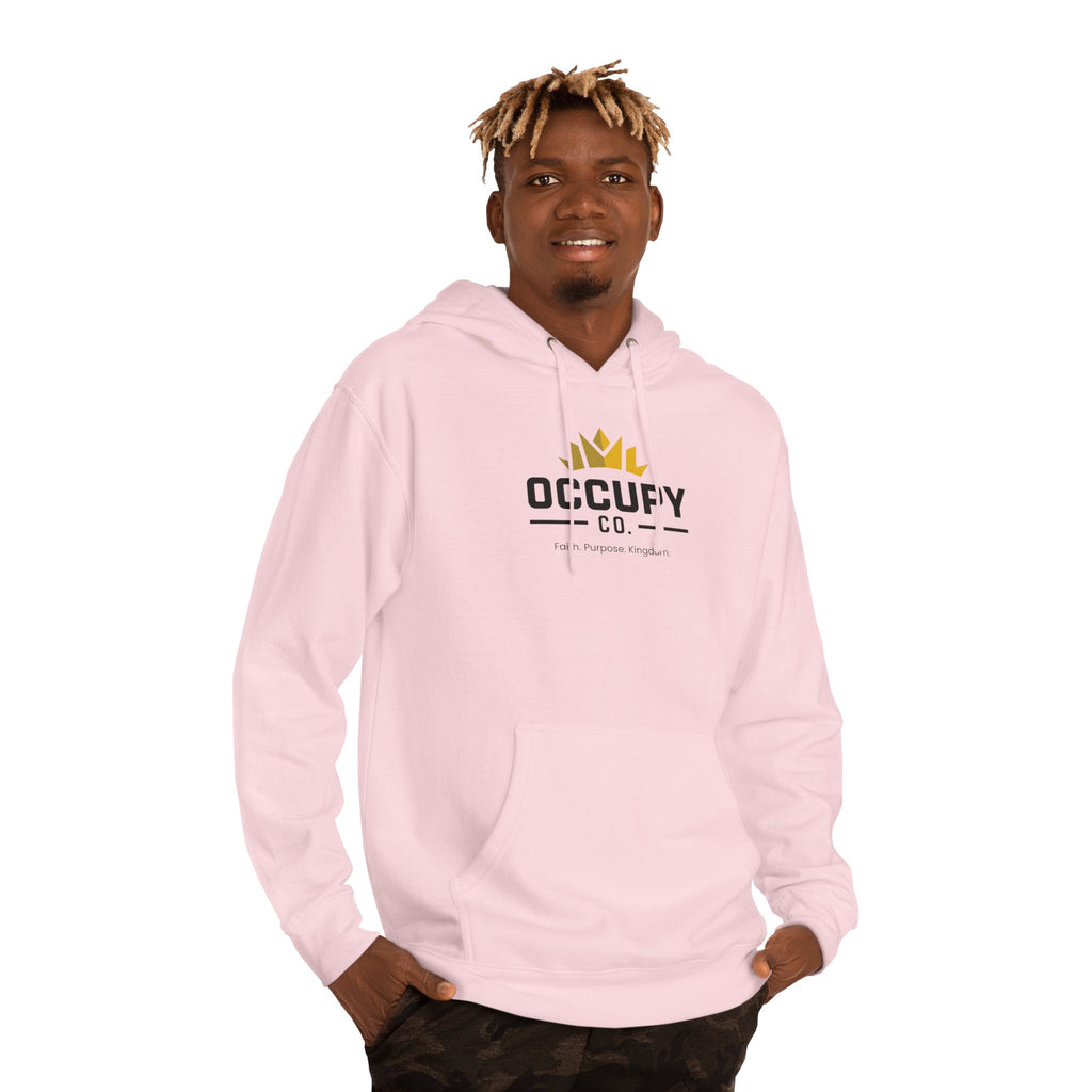Occupy Co. Logo Hoodie — Minimal White Pullover