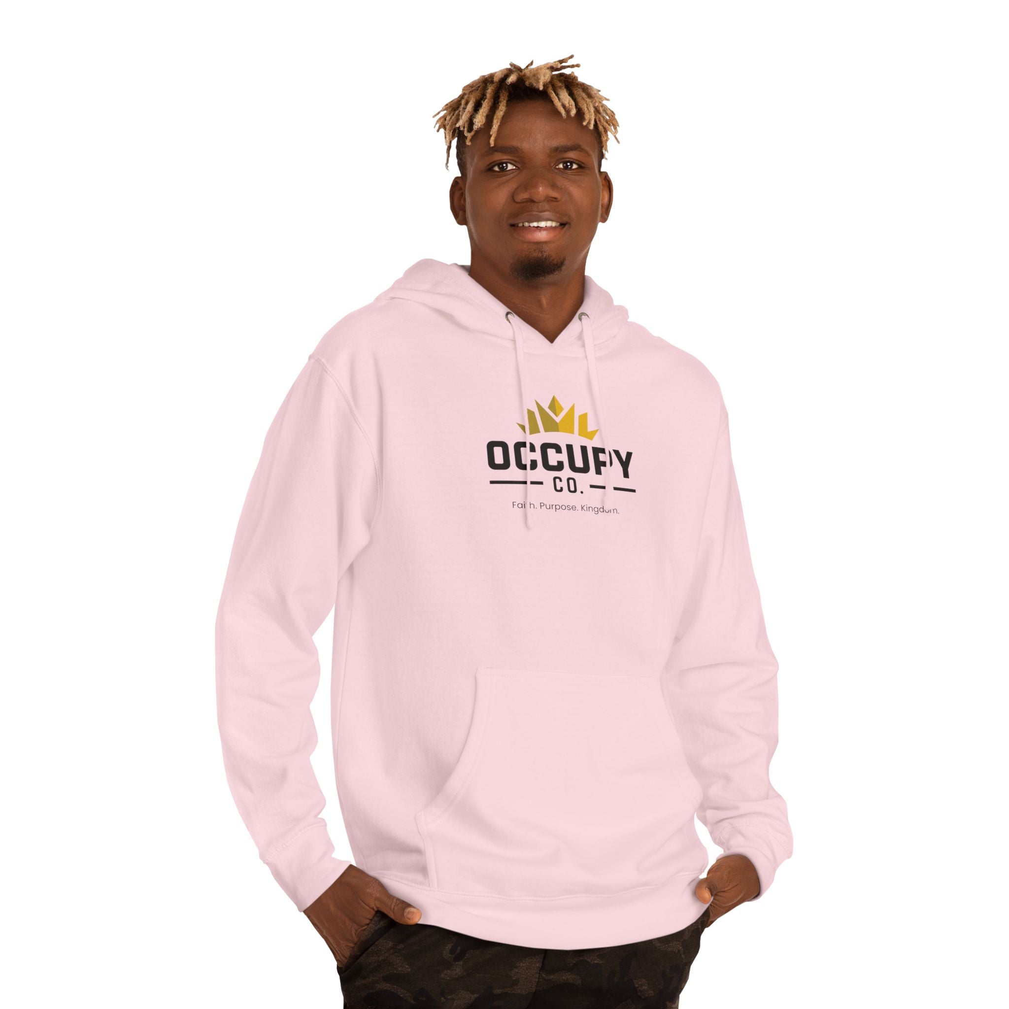 Occupy Co. Logo Hoodie — Minimal White Pullover