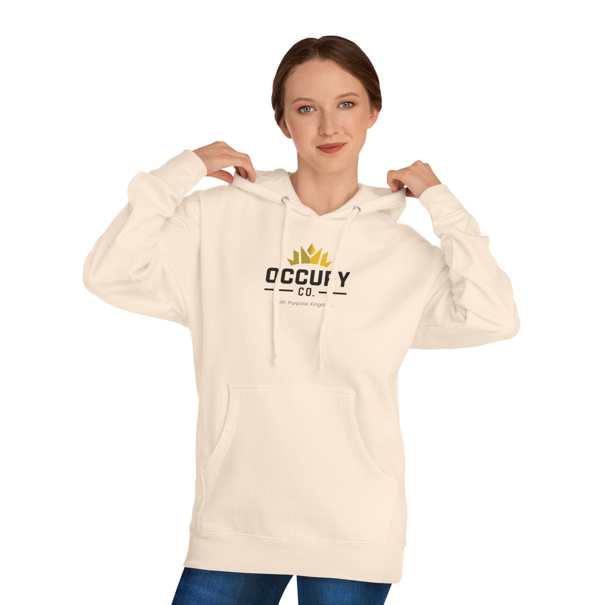 Occupy Co. Logo Hoodie — Minimal White Pullover