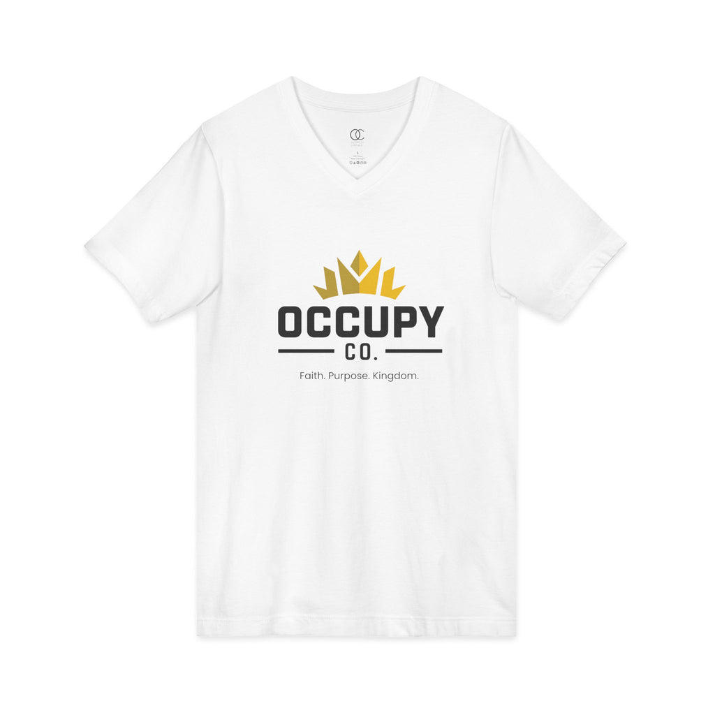 Occupy Co. Logo V-Neck T-Shirt — Minimalist Branding Tee