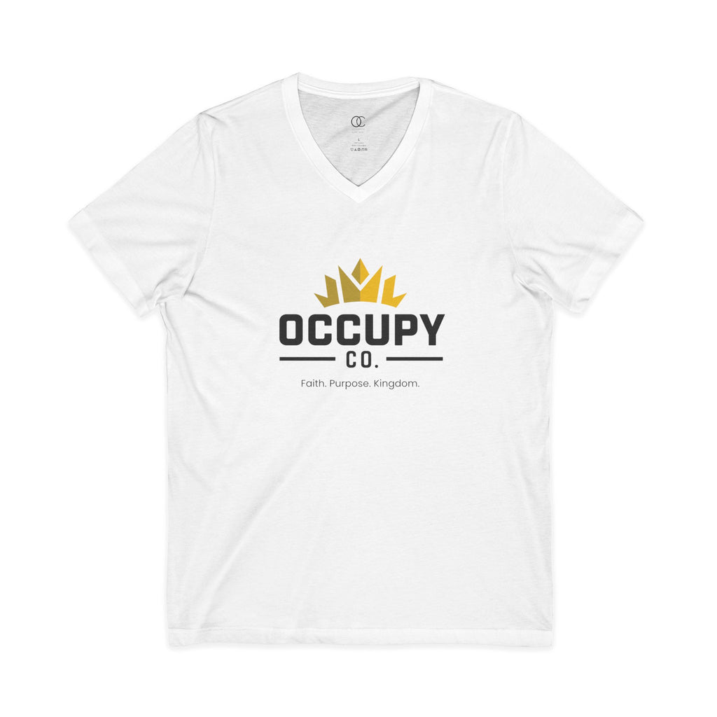 Occupy Co. Logo V-Neck T-Shirt — Minimalist Branding Tee